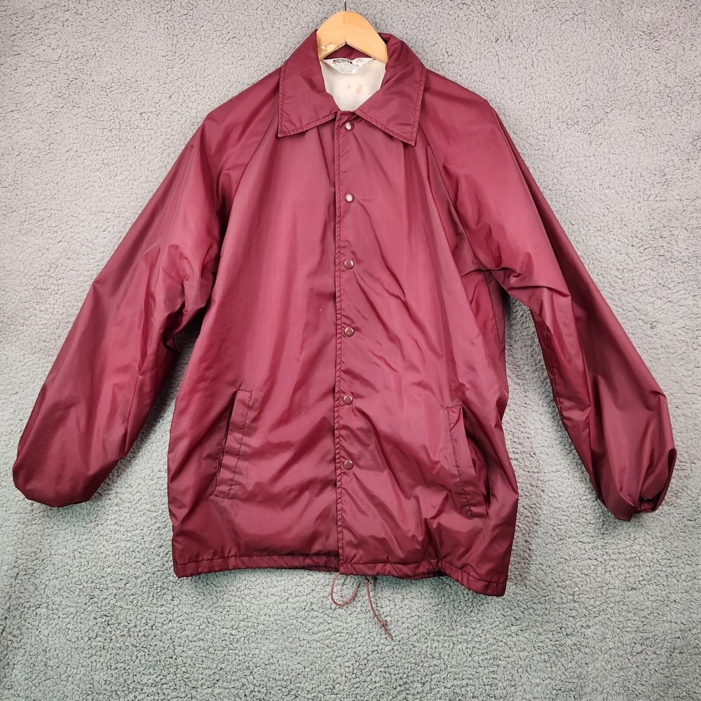 Montgomery Ward Jacket Adult Medium Maroon Nylon‎ Windbreaker